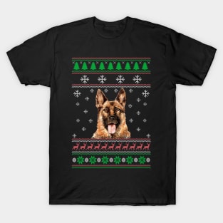 German Shepherd Ugly Christmas Sweater Funny Dog Lover Owner Gifts T-Shirt